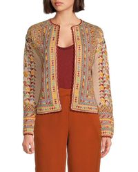 Etro - Camelia Pattern Wool Blend Cardigan - Lyst