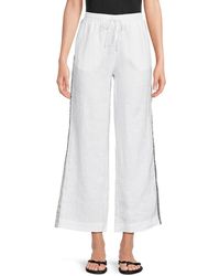 Saks Fifth Avenue - 100% Linen Sequin-Side Drawstring Pants - Lyst