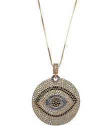 Eye Candy LA - Luxe 14k Goldplated Sterling Silver & Crystal Evil Eye Pendant Necklace - Lyst