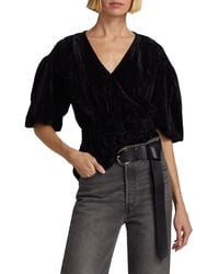 Joe's Jeans - The Mona Velvet Smocked Top - Lyst