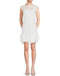 Guess - Embroidered Ruffle Mini Dress - Lyst