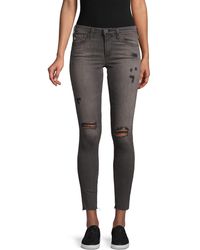 AG Jeans Super-skinny Distressed Ankle Jeans - Black