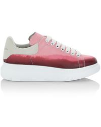 Alexander McQueen Oversized Dip-dye Leather Trainers - Pink