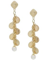 Ettika - 18K Goldplated Glass Pearl Dangle Earrings - Lyst