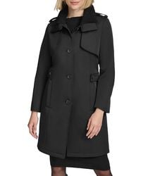 Andrew Marc - Teagan Faux Shearling Single-Breasted Trench Coat - Lyst