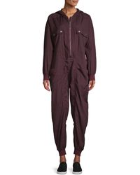 Free People Hooded Zip-front Jumpsuit - Multicolor