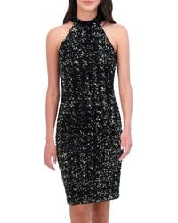 Vince Camuto - Sequin Velvet Cutout Sheath Dress - Lyst