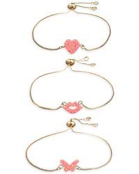 Eye Candy LA - Luxe 3-Piece 18K Goldplated & Opal Bolo Bracelet Set - Lyst