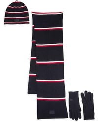 Tommy Hilfiger - Striped Acrylic Hat, Scarf & Gloves Set - Lyst
