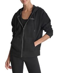 DKNY - Mini Stud Logo Zip Hoodie - Lyst