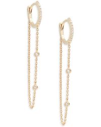 Saks Fifth Avenue - 14K & Diamond Chain-Drop Earrings - Lyst