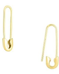 Saks Fifth Avenue 14k Yellow Gold Safety Pin Earrings - Metallic