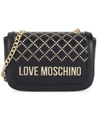 Love Moschino Womens Black Multicolor Logo Fashion Crossbody Bag Pouch