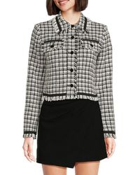 Central Park West - Tweed Button Front Jacket - Lyst