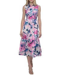 DKNY - Watercolor Sleeveless Shirtdress - Lyst