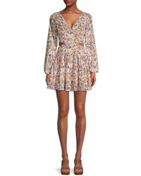 Lush Floral Back-tie Tiered Dress - Multicolour