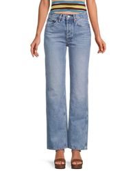 RE/DONE Cotton 90s High Rise Loose Straight Leg Jeans In Sedona in 