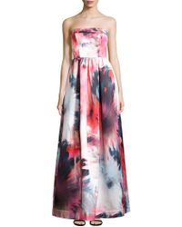 Parker Black Janie Strapless Floral-print Gown - Multicolour