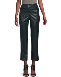 Calvin Klein - Faux Leather Cropped Pants - Lyst