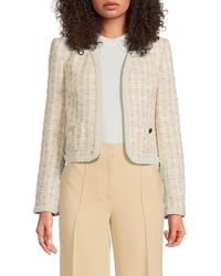 Karl Lagerfeld - Tweed Open Front Jacket - Lyst