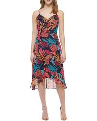 Kensie - Tropical Print Midi Dress - Lyst