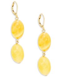 Kenneth Jay Lane - Goldtone & Resin Oval Beaded Drop Earrings - Lyst