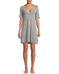 Natori - Lace Trim Sleepwear Mini T-Shirt Dress - Lyst
