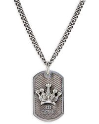 King Baby Studio - Sterling Silver Crown Dog Tag Pendant Necklace - Lyst