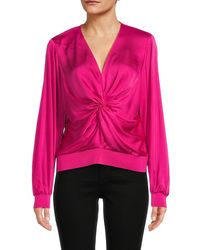 Donna Karan - Twisted Front Blouse - Lyst
