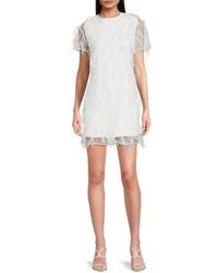 MILLY - Rana Feather Minidress - Lyst