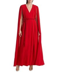Alice + Olivia - Zenaida Maxi Cape Dress - Lyst
