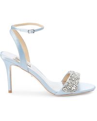 Badgley Mischka Jen Wrap Ankle-strap Sandals in Metallic | Lyst