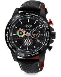 Gv2 - Scuderia 45mm Stainless Steel & Leather Strrap Chronograph Watch - Lyst