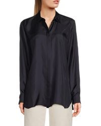 Theory - Silk Button-Front Shirt - Lyst