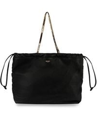 Moschino - Drawstring Lettering Chain Shoulder Bag - Lyst