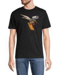 French Connection Surrealism Wasp Graphic T-shirt - Black