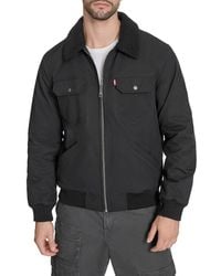Levi's - Faux Shearling Collar Bomber Jacket - Lyst