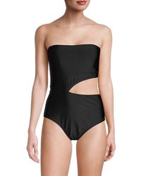 DKNY Bandeau Cutout Swimsuit - Black