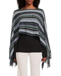 Missoni - Chevron Fringe Wool-Blend Poncho - Lyst