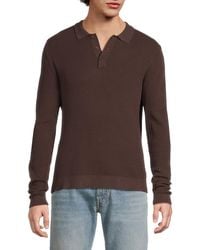 Onia - Long-Sleeve Cotton Polo Shirt - Lyst