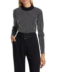 Tahari - Winslow Striped Mock-turtleneck Sweater - Lyst