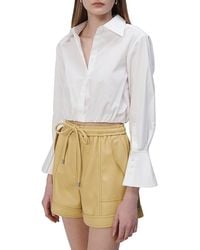 Jonathan Simkhai - Blythe Cotton-Blend Poplin Cropped Shirt - Lyst