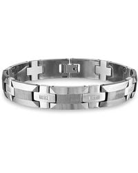 Esquire - Tungsten, Stainless Steel & 0.1 Tcw Diamond Link Bracelet - Lyst