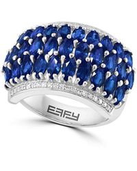 Effy - 14k White Gold, Sapphire & Diamond Ring - Lyst