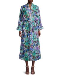 PATBO Chiffon Blossom Beach Robe in Violet Womens Nightwear and sleepwear PATBO Nightwear and sleepwear Blue 