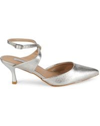 Saks Fifth Avenue - Helene Pewter Crisscross Pumps - Lyst