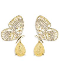 Eye Candy LA - Luxe 18k Goldplated & Cubic Zirconia Monarch Butterfly Dangle Earrings - Lyst