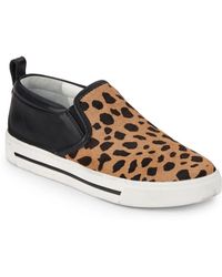 Marc By Marc Jacobs Leopard-print Calf Hair & Leather Slip-on Sneakers - Brown