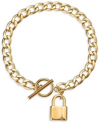 Eye Candy LA - Luxe Goldtone Titanium Chain Padlock Charm Bracelet - Lyst