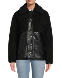 Bagatelle - Faux Leather & Faux Fur Jacket - Lyst